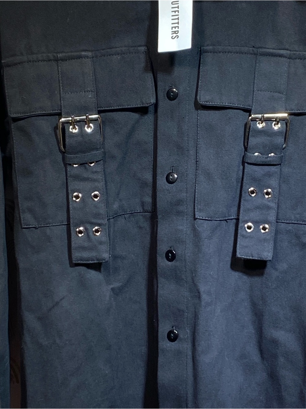 Urban Outfitters Black Buckle-Detail Shirt Jacket - Picture 2 of 10